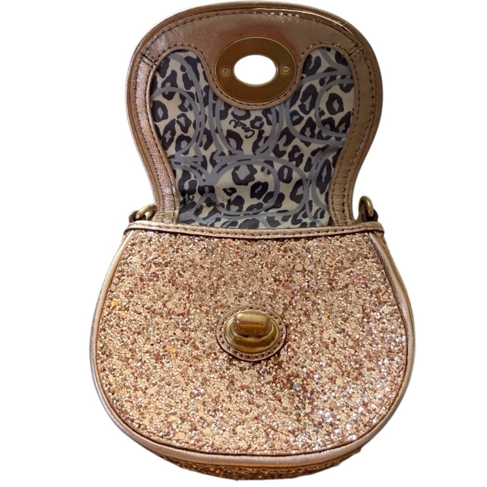 COACH POPPY Limited Edition Gold Mini Sparkling Saddle Crossbody - Picture 10 of 14